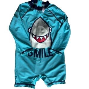 🟠Joe Fresh Kids Shark Rashguard - Aqua